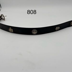 Wrangler Black Leather Belt with Silver Southwestern Medallion Accents